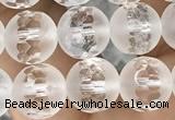 CNC851 15.5 inches 8mm faceted round white crystal beads