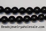 CNE04 15.5 inches 10mm round black stone needle beads wholesale