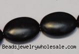 CNE18 15.5 inches 18*25mm oval black stone needle beads wholesale