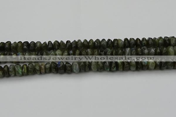 CNG1186 15.5 inches 6*14mm - 8*14mm nuggets labradorite beads