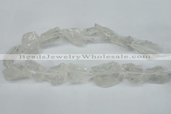 CNG1307 15.5 inches 20*25mm – 25*35mm nuggets white crystal beads