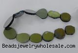 CNG1502 15.5 inches 22*25mm - 30*35mm freeform plated agate beads CNG1502 15.5 inches 22*25mm - 30*35mm freeform plated agate beads