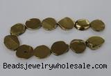 CNG1503 15.5 inches 22*25mm - 30*35mm freeform plated agate beads CNG1503 15.5 inches 22*25mm - 30*35mm freeform plated agate beads