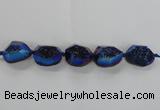 CNG1660 8 inches 20*25mm - 25*30mm freeform plated druzy agate beads
