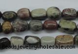 CNG202 15.5 inches 8*13mm nuggets leopard skin jasper beads