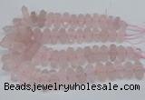 CNG3216 10*25mm - 12*50mm faceted nuggets rose quartz beads