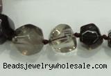 CNG340 15.5 inches 8*10mm - 15*18mm faceted nuggets smoky quartz beads