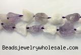 CNG3573 18*20mm - 25*30mm nuggets rough white crystal & amethyst beads CNG3573 18*20mm - 25*30mm nuggets rough white crystal & amethyst beads
