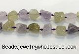 CNG3575 18*20mm - 25*30mm nuggets rough amethyst & lemon quartz beads CNG3575 18*20mm - 25*30mm nuggets rough amethyst & lemon quartz beads