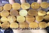 CNG3704 15.5 inches 15*20mm oval rough yellow jade beads CNG3704 15.5 inches 15*20mm oval rough yellow jade beads