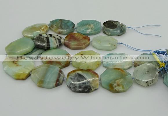 CNG5352 15.5 inches 20*30mm - 35*45mm faceted freeform amazonite beads