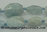 CNG5392 15.5 inches 10*14mm - 15*25mm faceted nuggets aquamarine beads