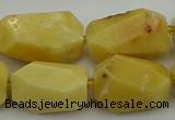 CNG5394 15.5 inches 12*16mm - 15*25mm faceted nuggets yellow jade beads