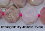 CNG5885 15.5 inches 10*14mm - 12*16mm faceted freeform pink opal beads