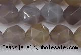 CNG6023 15.5 inches 12mm faceted nuggets grey agate beads