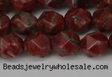 CNG6123 15.5 inches 8mm faceted nuggets brecciated jasper beads