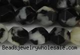 CNG6128 15.5 inches 8mm faceted nuggets black & white jasper beads