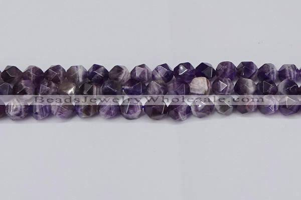 CNG6165 15.5 inches 10mm faceted nuggets dogtooth amethyst beads