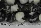 CNG6203 15.5 inches 10mm faceted nuggets black & white jasper beads