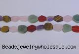 CNG6375 15.5 inches 14*18mm - 16*22mm freeform matte mixed gemstone beads