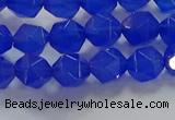 CNG6508 15.5 inches 6mm faceted nuggets blue agate beads