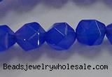 CNG6510 15.5 inches 10mm faceted nuggets blue agate beads