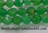 CNG6512 15.5 inches 6mm faceted nuggets green agate beads