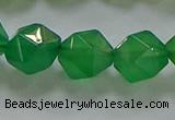 CNG6515 15.5 inches 12mm faceted nuggets green agate beads