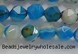 CNG6524 15.5 inches 6mm faceted nuggets line agate beads