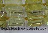 CNG6807 15.5 inches 8*12mm - 10*16mm nuggets lemon quartz beads