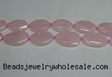 CNG7088 15.5 inches 25*35mm - 35*45mm faceted freeform rose quartz beads