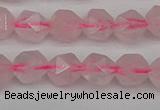CNG7226 15.5 inches 8mm faceted nuggets rose quartz beads