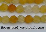 CNG7355 15.5 inches 6mm faceted nuggets yellow jade beads