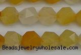 CNG7356 15.5 inches 8mm faceted nuggets yellow jade beads