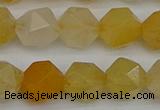 CNG7357 15.5 inches 10mm faceted nuggets yellow jade beads
