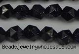 CNG7406 15.5 inches 8mm faceted nuggets blue goldstone beads