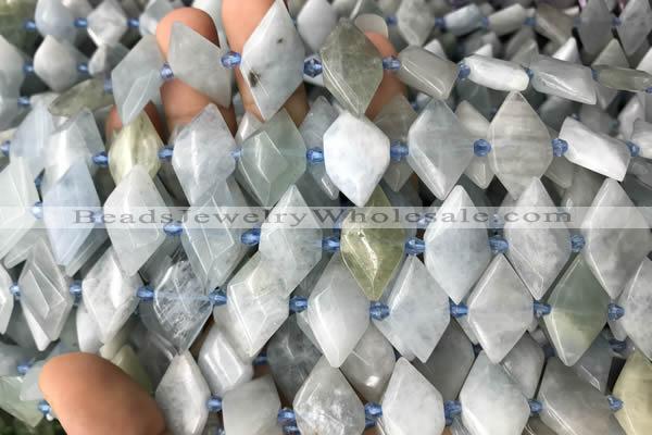 CNG7707 15.5 inches 13*20mm - 15*25mm faceted freeform aquamarine beads