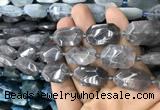 CNG7805 13*18mm - 18*25mm faceted freeform cloudy quartz beads