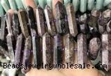 CNG7928 15.5 inches 10*25mm - 12*45mm faceted nuggets charoite beads