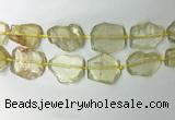 CNG7973 25*30mm - 35*45mm freeform lemon quartz slab beads