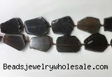 CNG7977 25*30mm - 35*45mm freeform smoky quartz slab beads