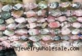 CNG8525 15.5 inches 7*10mm - 8*12mm faceted nuggets rhodochrosite beads