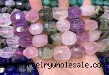 CNG8583 13*18mm - 15*20mm faceted nuggets mixed quartz beads