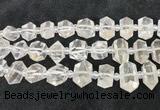 CNG8670 12*20mm - 20*33mm faceted nuggets white crystal beads