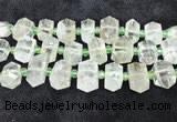 CNG8676 12*20mm - 20*33mm faceted nuggets green quartz beads