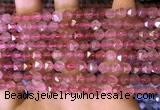 CNG8695 15.5 inches 6mm faceted nuggets strawberry quartz beads