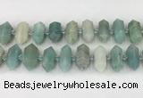 CNG8902 10*25mm - 14*30mm faceted nuggets amazonite beads CNG8902 10*25mm - 14*30mm faceted nuggets amazonite beads