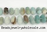 CNG8914 15.5 inches 10*25mm - 15*30mm faceted nuggets amazonite beads CNG8914 15.5 inches 10*25mm - 15*30mm faceted nuggets amazonite beads