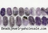 CNG8916 15.5 inches 10*25mm - 15*30mm faceted nuggets amethyst beads CNG8916 15.5 inches 10*25mm - 15*30mm faceted nuggets amethyst beads