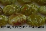 CNS633 15.5 inches 13*18mm oval green dragon serpentine jasper beads
